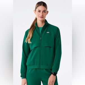 Figs Women’s Sydney Scrubs Jacket in Hunter Green in Size XS